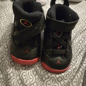 Jordan Kids Black and Red Sneakers